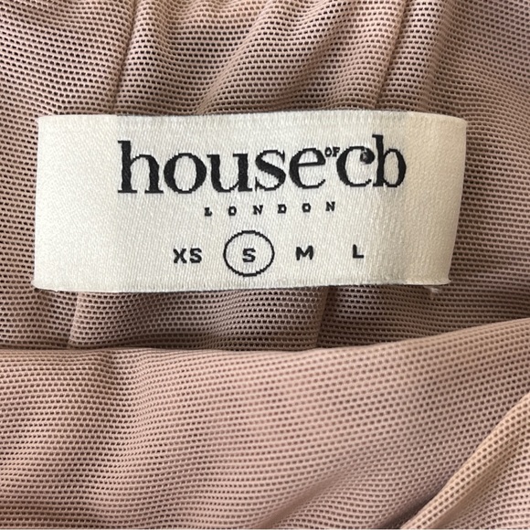 💥SOLD💥 House of CB Stella Blush Pink Mesh Feather Trimmed Corset Top Small - Picture 10 of 16